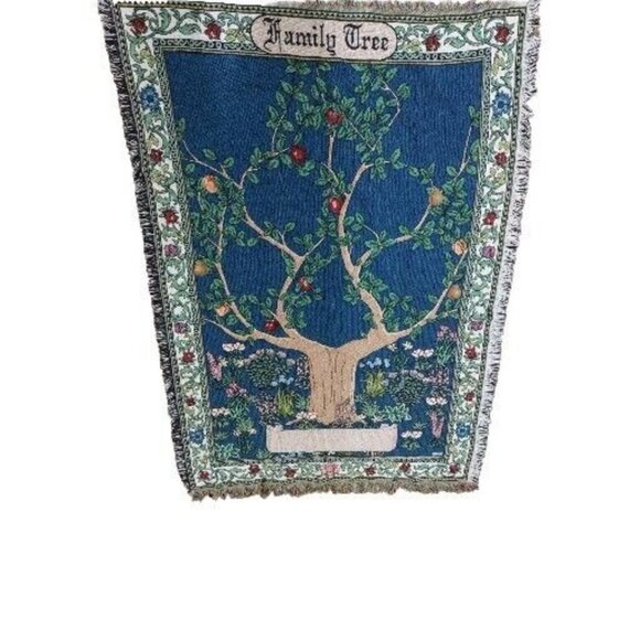 Mohawk Home Family Tree Throw Blanket Tapestry Made in USA 45"x65” - Picture 4 of 5